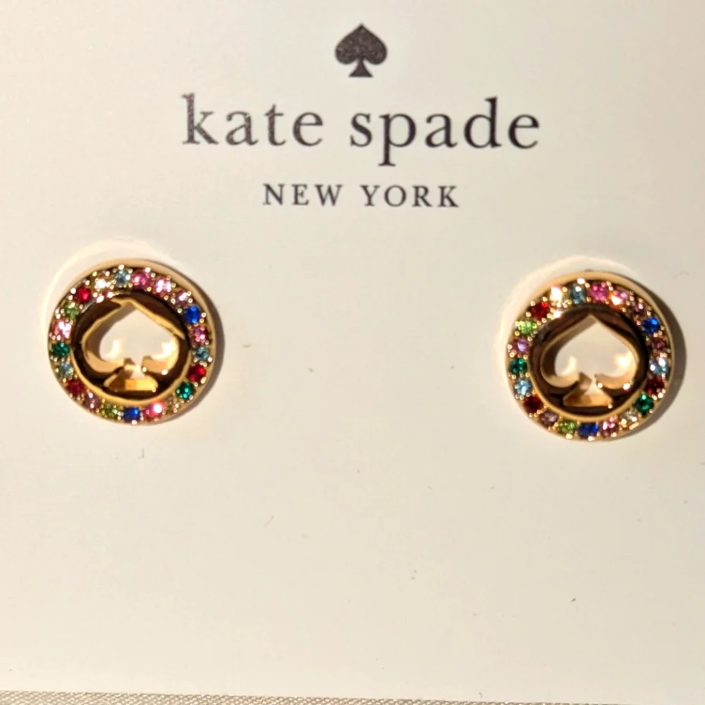 NWT Kate Spade Multicolor Spot The Spade Stud Earrings